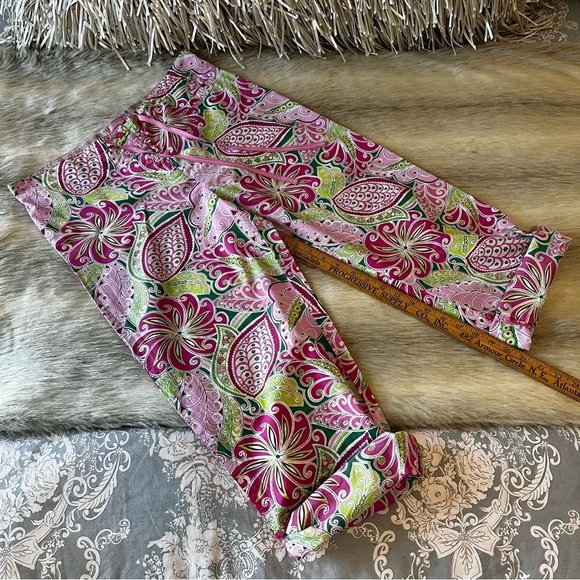 VERA BRADLEY Pinwheel Pink 2008 Pajama Bottoms Green Lightweight Floral Y2K - Picture 13 of 14